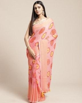 women floral print georgette saree