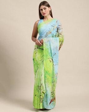 women floral print georgette saree