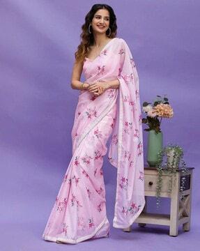 women floral print georgette saree