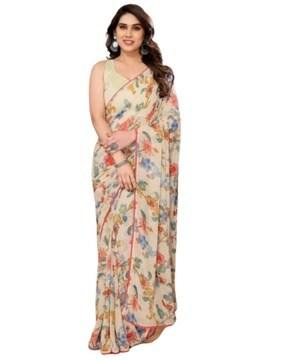 women floral print georgette saree