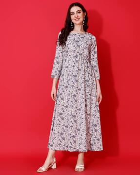 women floral print gown dress