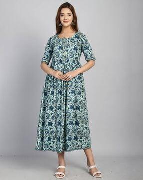 women floral print gown dress