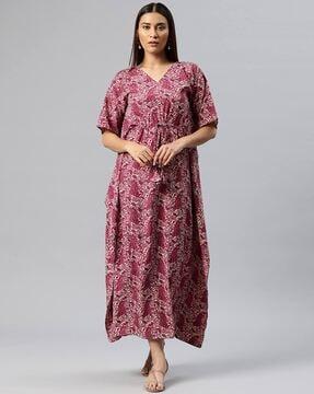 women floral print gown dress