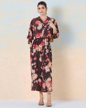 women floral print jumpsuit with insert pockets