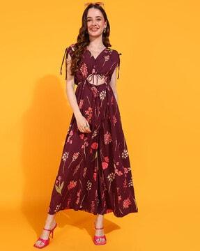 women floral print jumpsuits with button closure