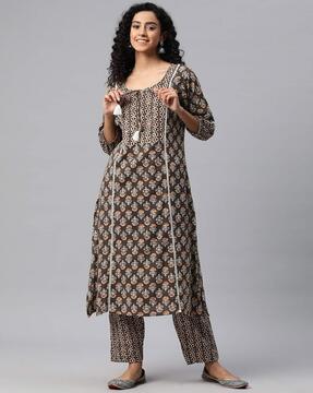 women floral print kurta set