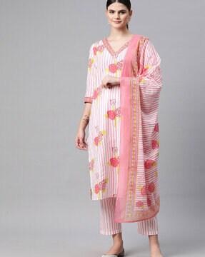 women floral print kurta set