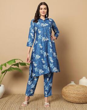 women floral print kurta set