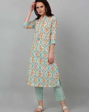 women floral print kurta suit set