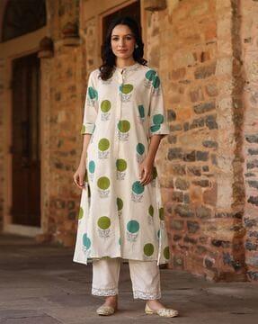 women floral print no darts a-line kurta