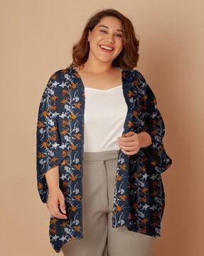 women floral print oversized shrug