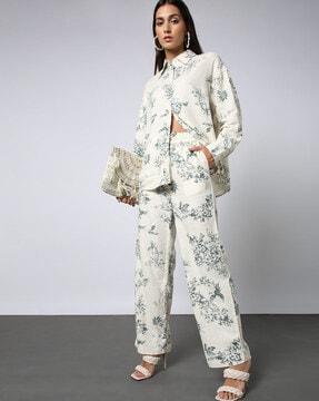 women floral print palazzos