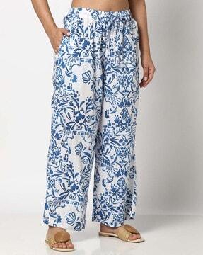 women floral print palazzos