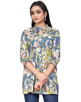 women floral print regular fit a-line tunic