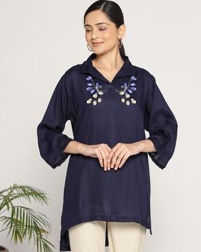 women floral print regular fit shirt top