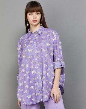women floral print regular fit shirt