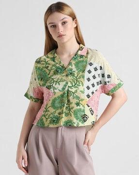 women floral print regular fit shirt