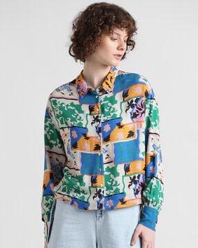 women floral print regular fit shirt