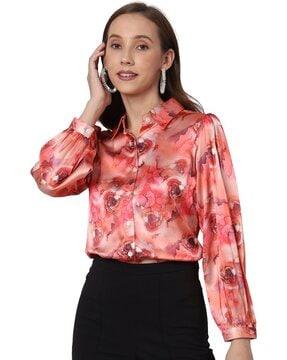 women floral print regular fit shirt