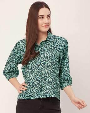 women floral print regular fit shirt