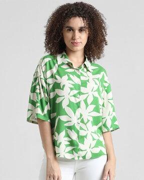 women floral print regular fit shirt