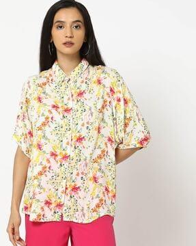 women floral print regular fit shirt