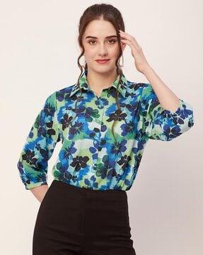 women floral print regular fit shirt