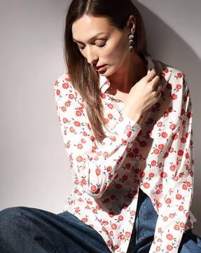 women floral print regular fit shirt