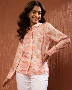 women floral print regular fit shirt