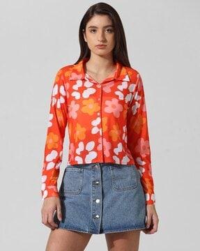 women floral print regular fit shirt