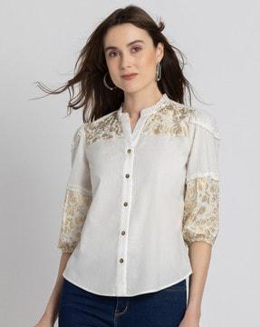 women floral print regular fit shirt