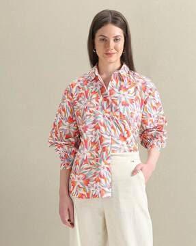 women floral print regular fit shirt