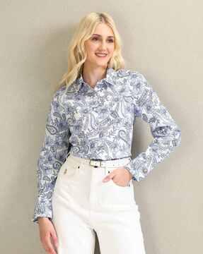 women floral print regular fit shirt