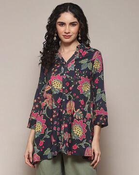 women floral print regular fit shirt