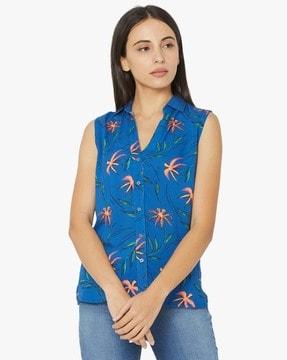 women floral print regular fit shirt