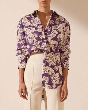 women floral print regular fit shirt