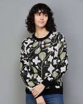 women floral print regular fit sweatshirt