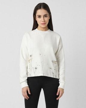 women floral print regular fit sweatshirt