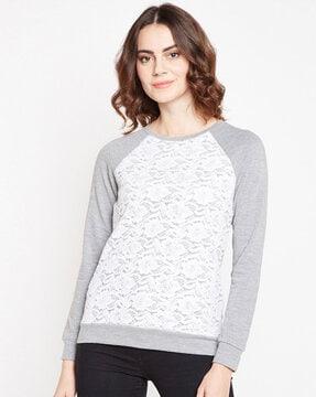 women floral print regular fit sweatshirt
