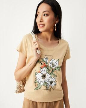 women floral print regular fit t-shirt