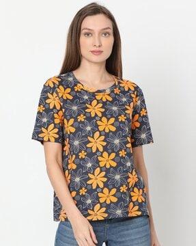 women floral print regular fit t-shirt