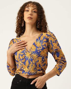 women floral print regular fit top