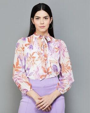 women floral print regular fit top