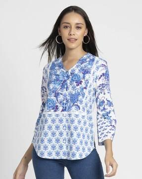 women floral print regular fit top