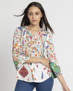 women floral print regular fit top