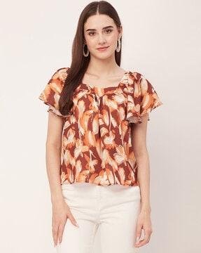 women floral print regular fit top