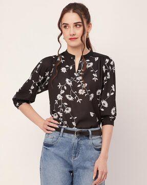 women floral print regular fit top