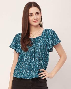 women floral print regular fit top