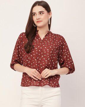 women floral print regular fit top