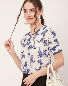 women floral print regular fit top